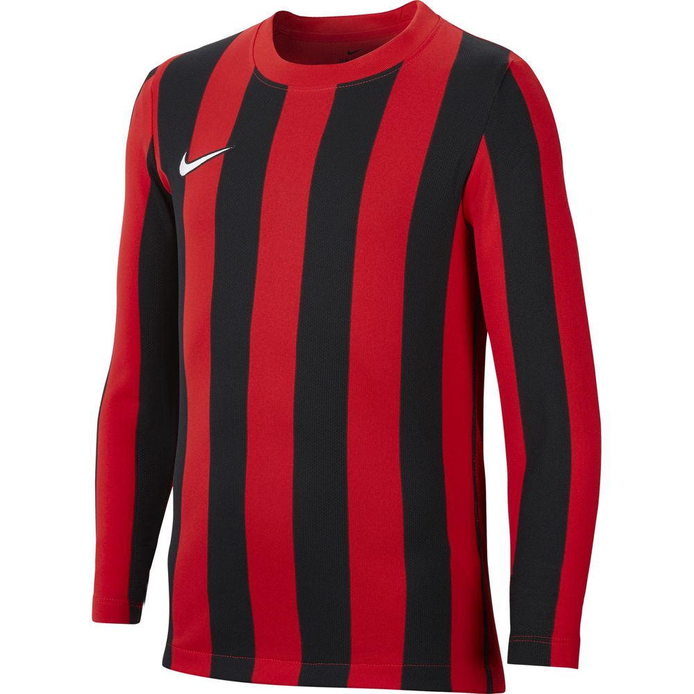 Nike Kinder Langarm Trikot Striped Division IV rot-schwarz