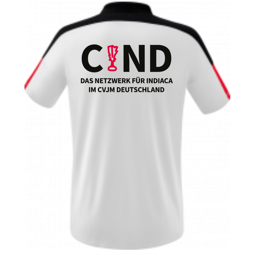CVJM CIND Erima Change Damen Poloshirt weiß-schwarz-rot-gelb