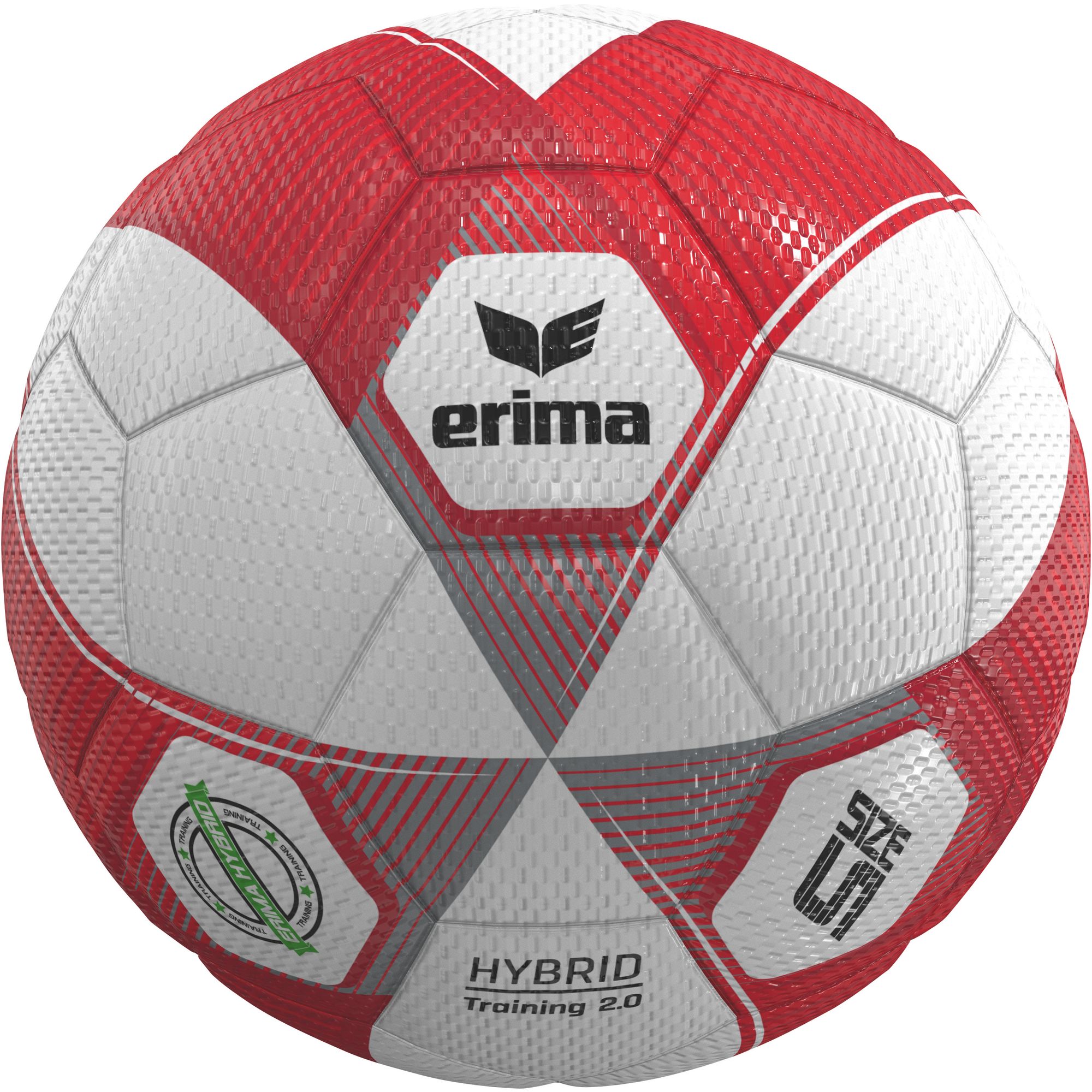 Erima Trainingsball Jugend Hybrid Training 2.0 rot/silber | Größe 5