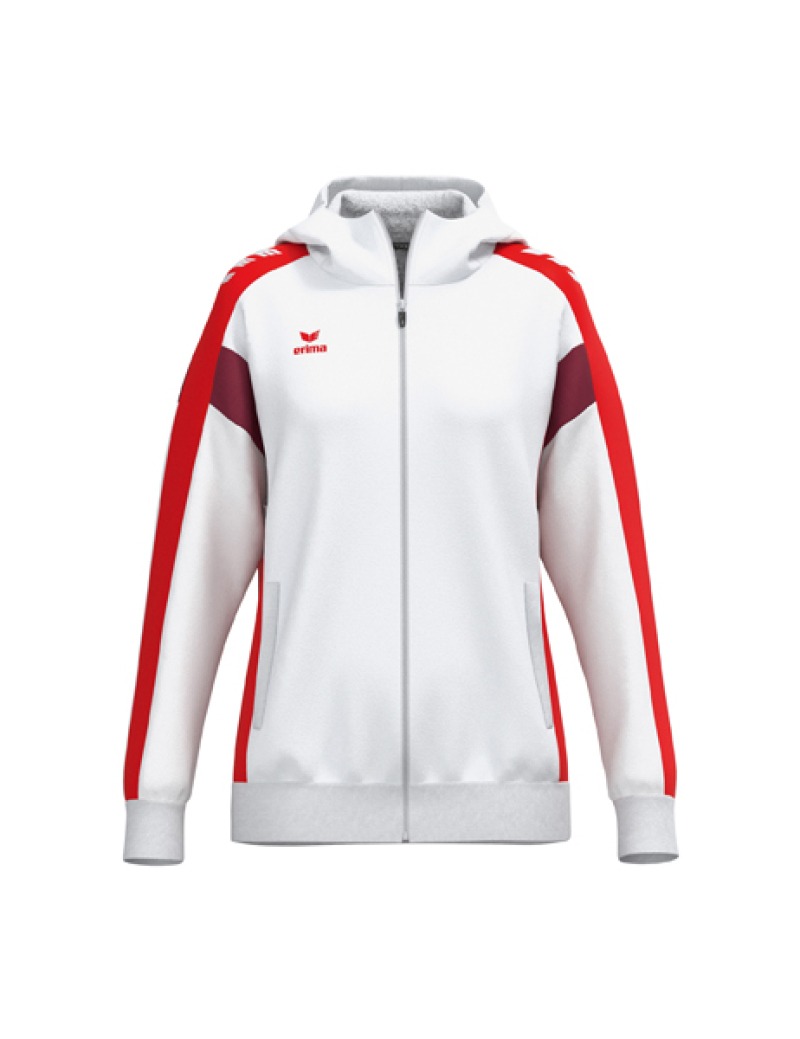 Erima CELEBRATE 125 Damen Trainingsjacke mit Kapuze weiß/rot