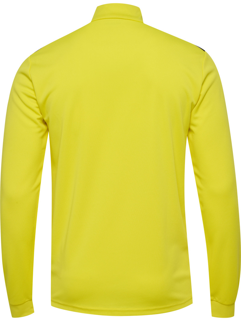 Hummel Hmlauthentic 24 PL Herren Sweatshirt mit kurzem Reißverschluss gelb