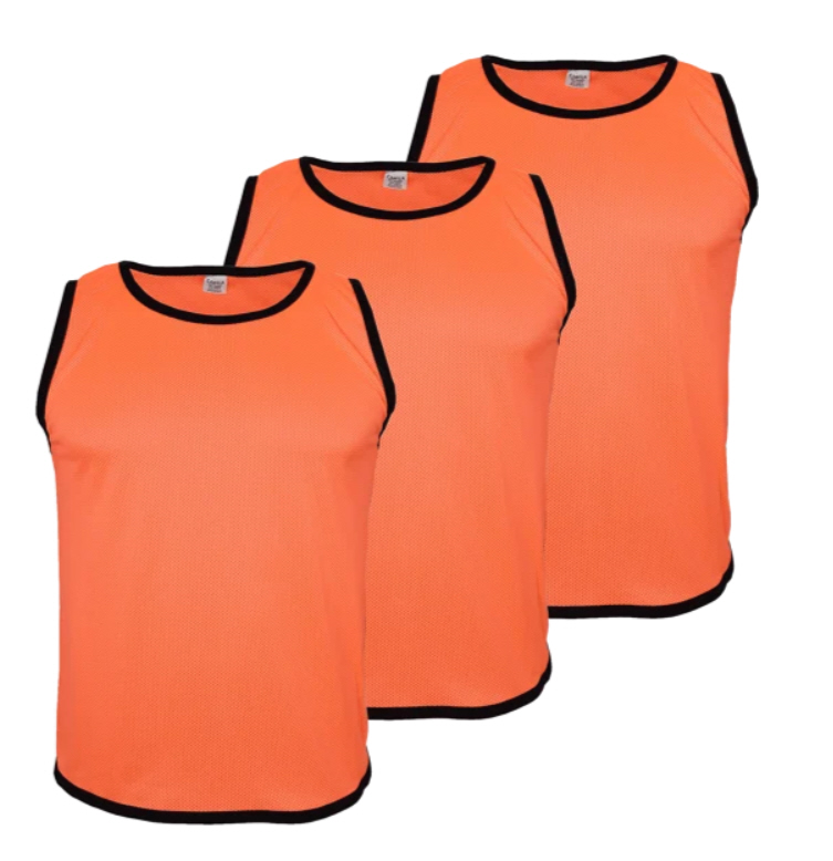 Cawila Trainingsleibchen BIB Kennzeichnungshemden | 3er Set orange