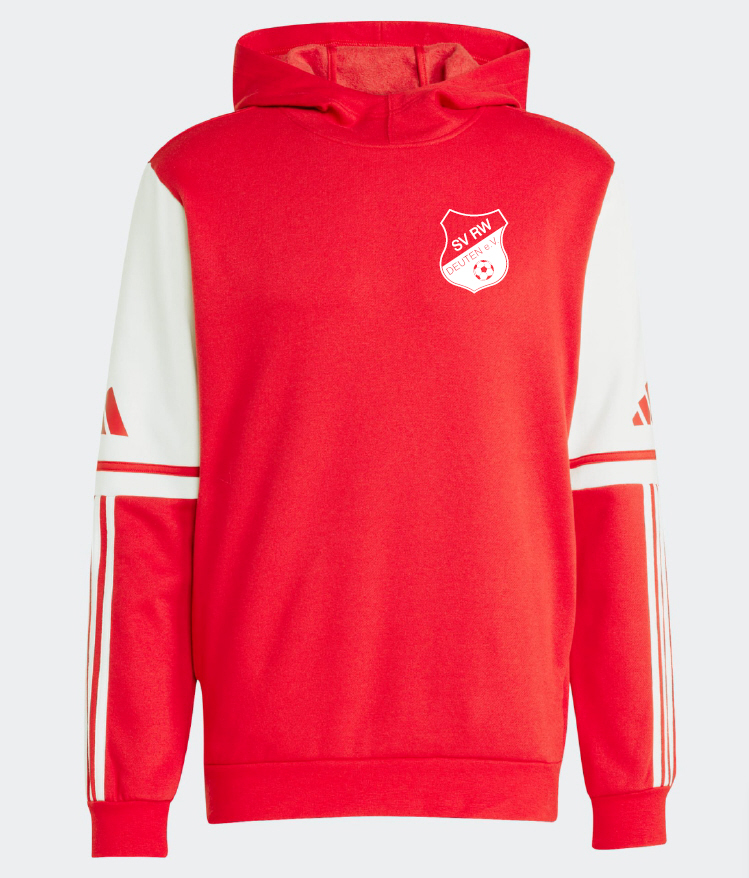 Rot-Weiß Deuten Kapuzenhoodie Squdra 25 rot