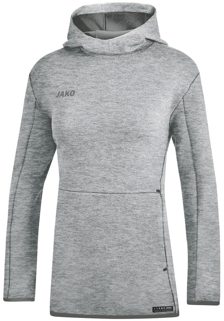 Jako Premium Basics Kapuzensweat grau meliert