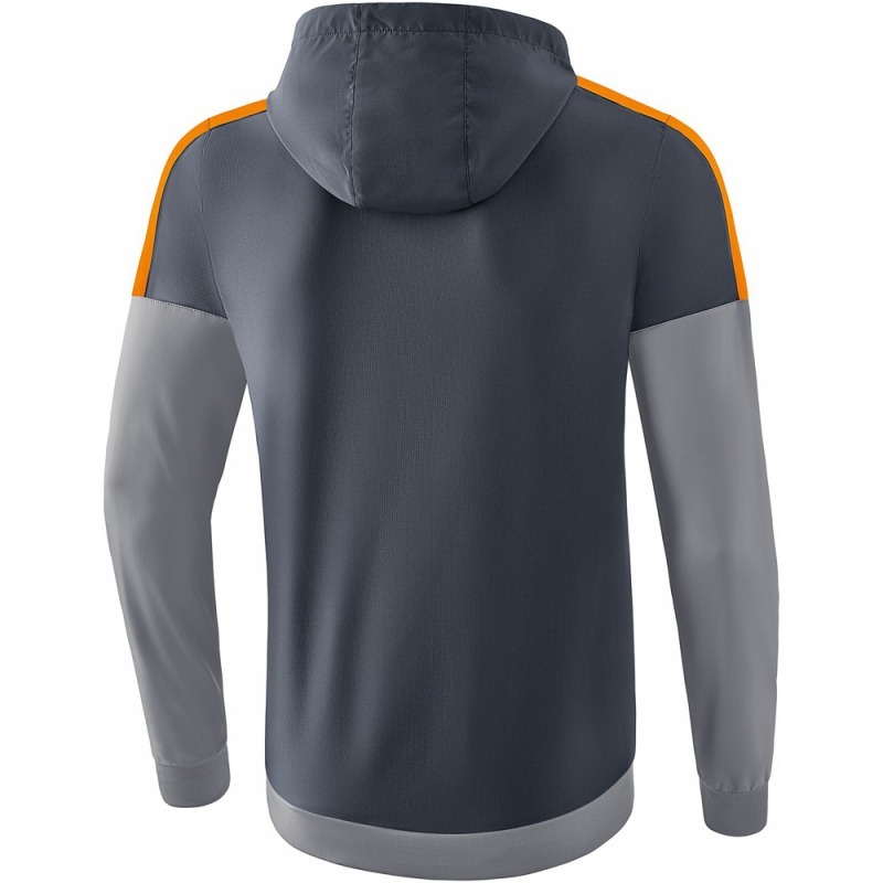 Erima Herren Tracktop Jacke mit Kapuze Squad grau-orange