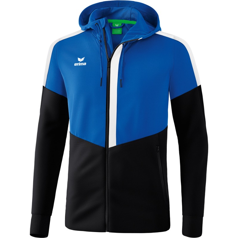 Erima Kinder Trainingsjacke mit Kapuze Squad blau-schwarz