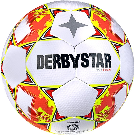 Ballpaket 10 x Derbystar Apus S-Light v24 weiss gelb rot inkl. Ballsack | Größe 4