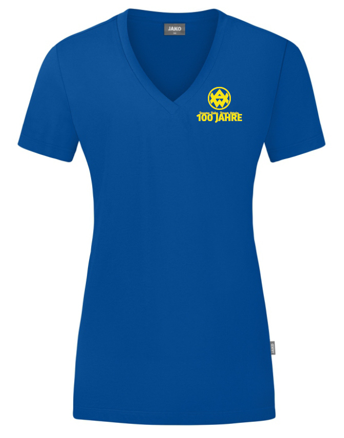 Adler Weseke Damen T-Shirt Organic blau 100 Jahre Stick