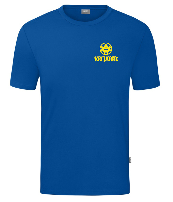 Adler Weseke T-Shirt Organic blau 100 Jahre Stick