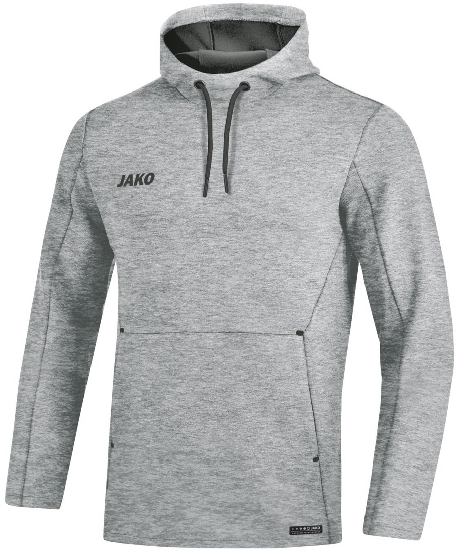 Jako Premium Basics Kapuzensweat grau meliert