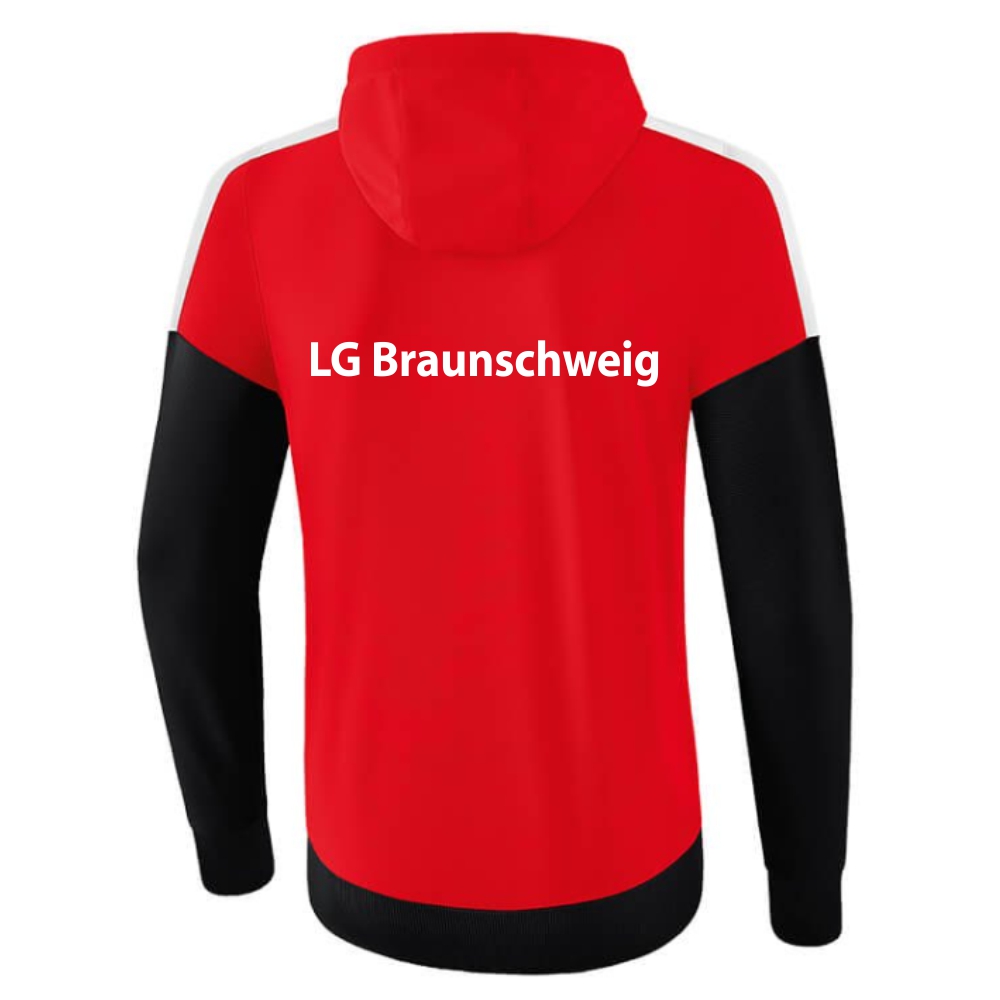 LG Braunschweig Erima Herren Squad Trainingsjacke mit Kapuze rot-schwarz