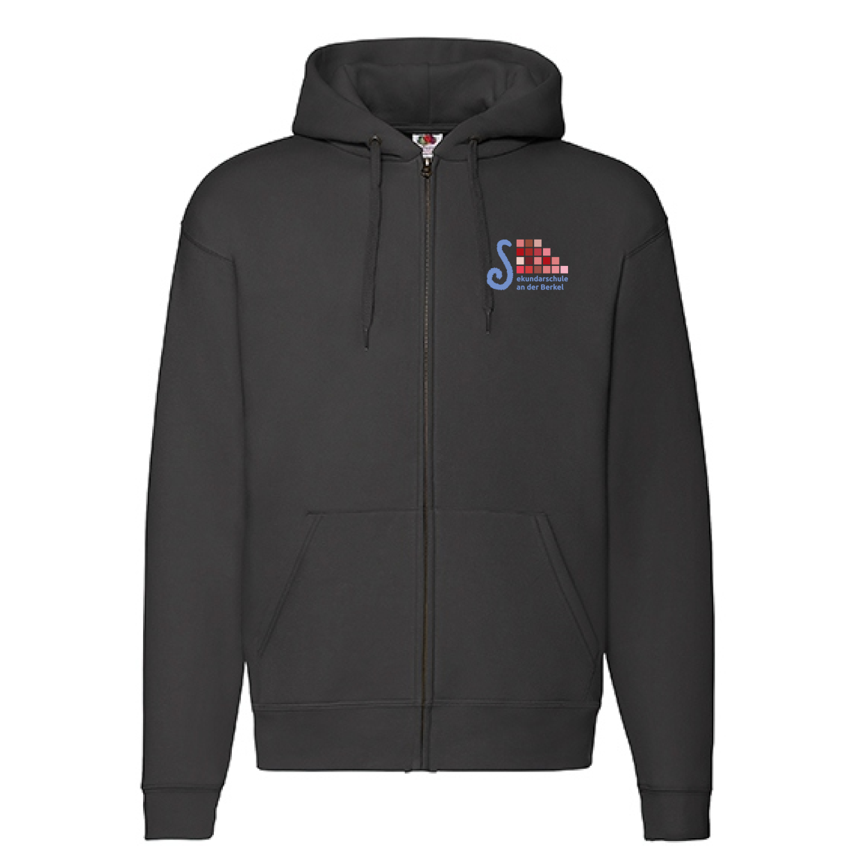 Sekundarschule Vreden Herren Premium Hooded Sweat Jacke Schwarz Schul Logo