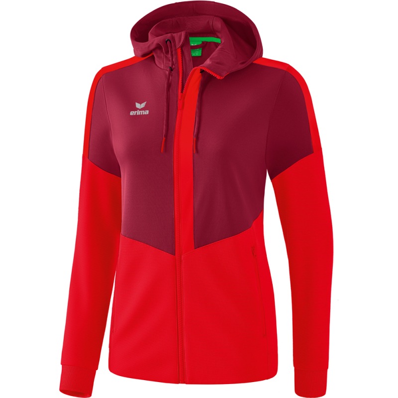 Erima Damen Trainingsjacke mit Kapuze Squad rot
