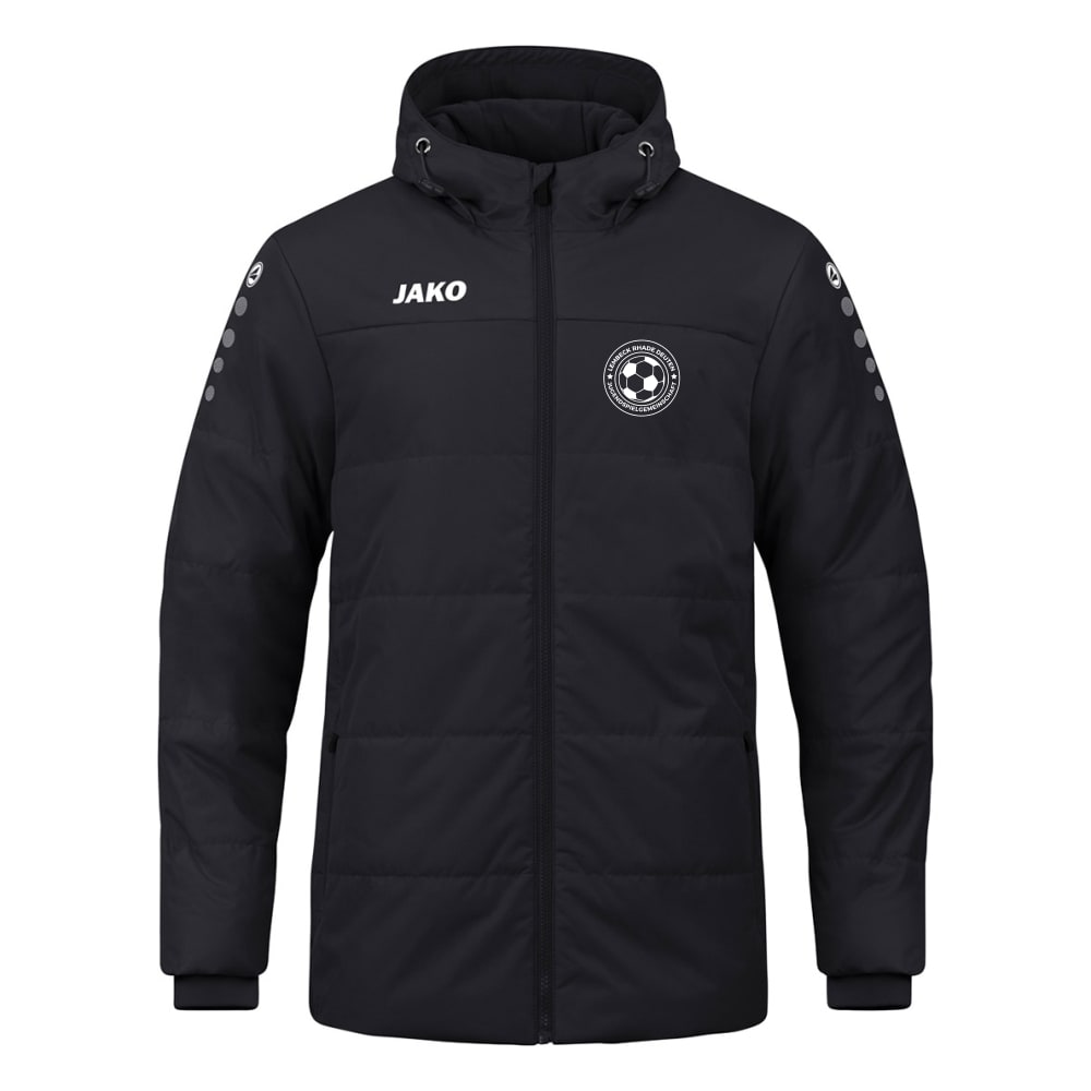 JSG Lembeck Rhade Deuten Kinder Coachjacke Team mit Kapuze schwarz-weiß