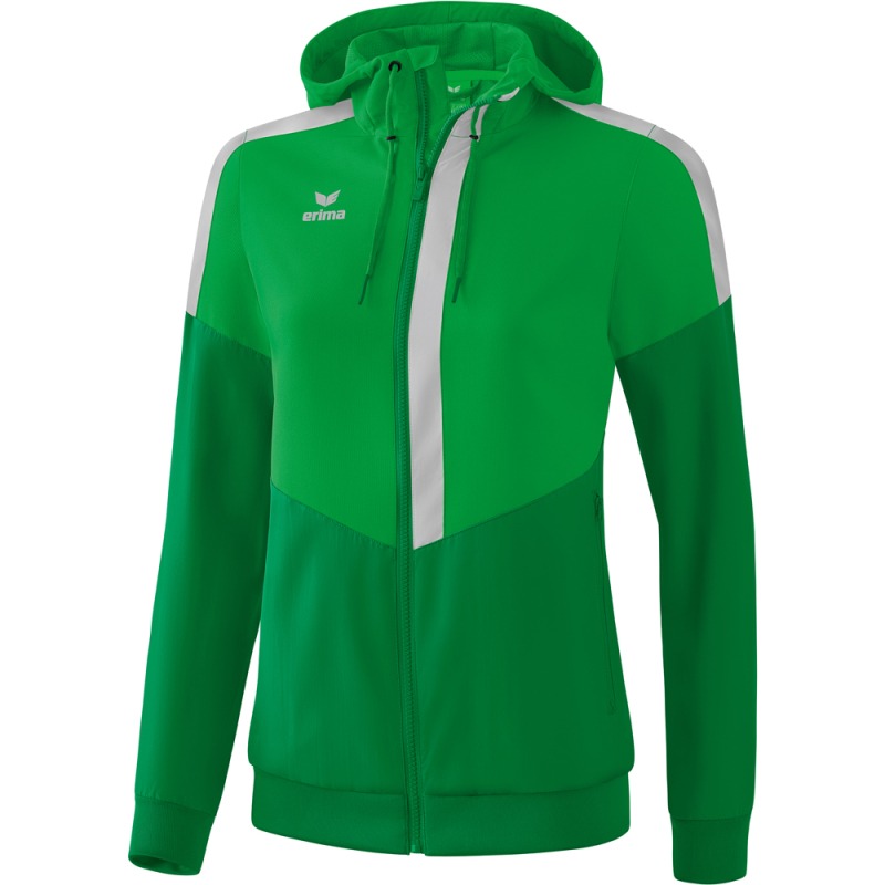 Erima Damen Tracktop Jacke mit Kapuze Squad grün-grau