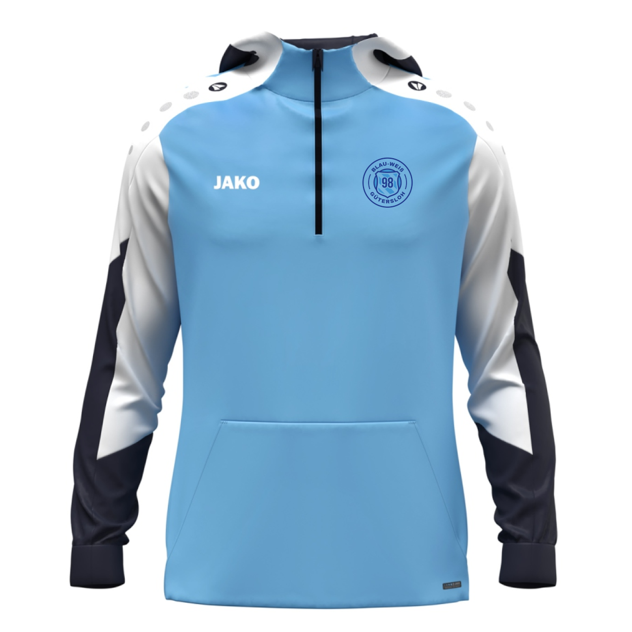 Blau-Weiß 98 Gütersloh Herren Zip Hoodie Dynamic hellblau-weiß