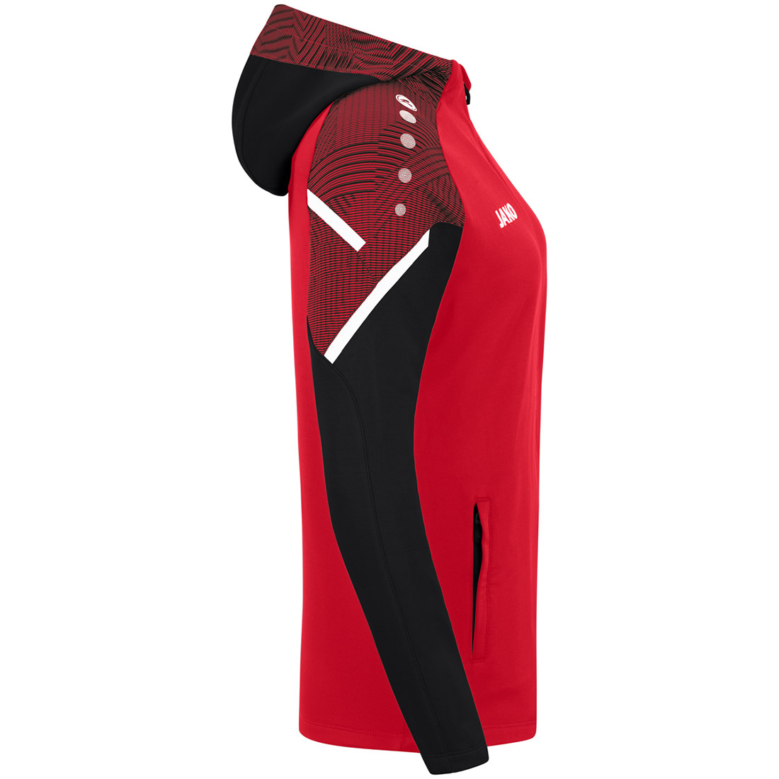 Jako Damen Kapuzenjacke Performance rot-schwarz