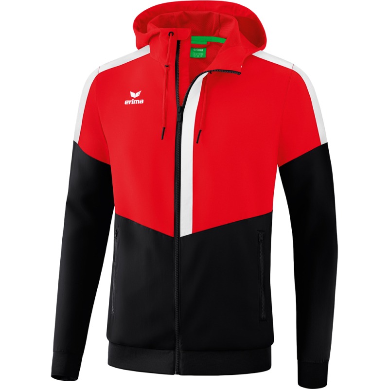 Erima Herren Tracktop Jacke mit Kapuze Squad rot-schwarz