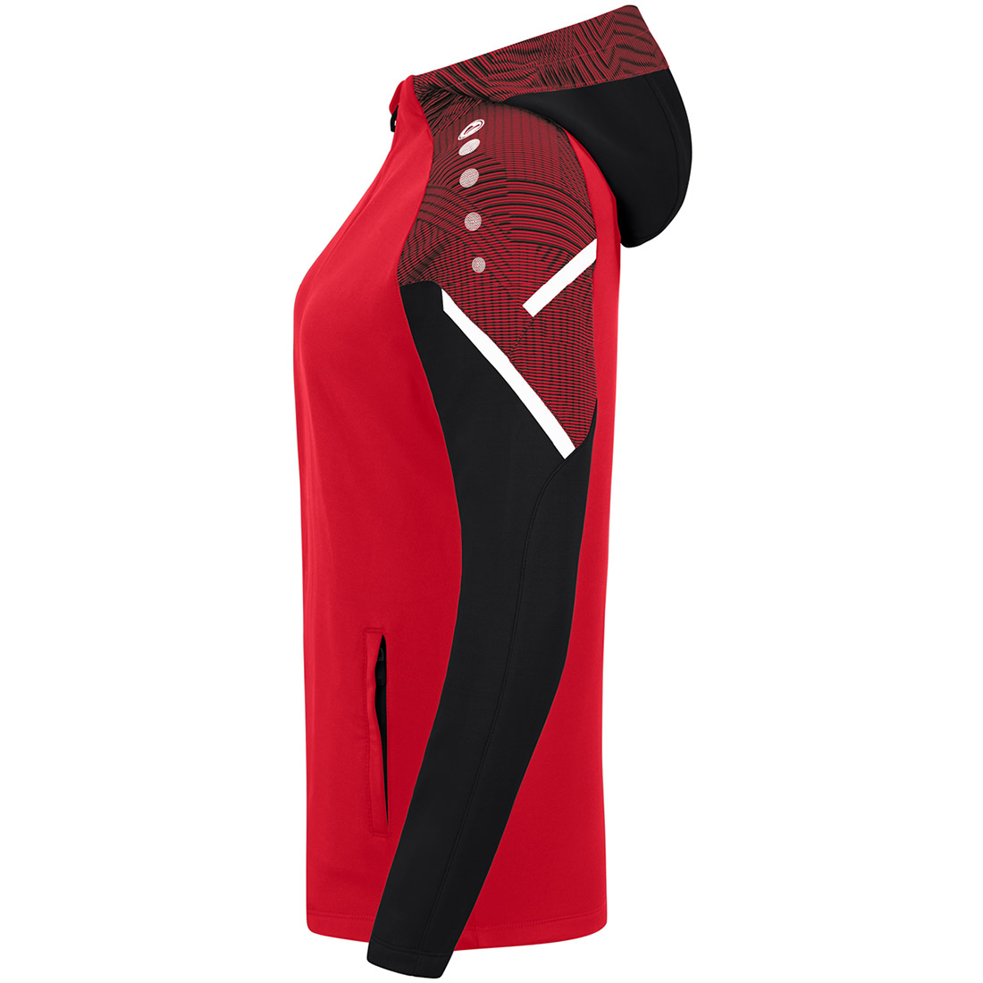 Jako Damen Kapuzenjacke Performance rot-schwarz