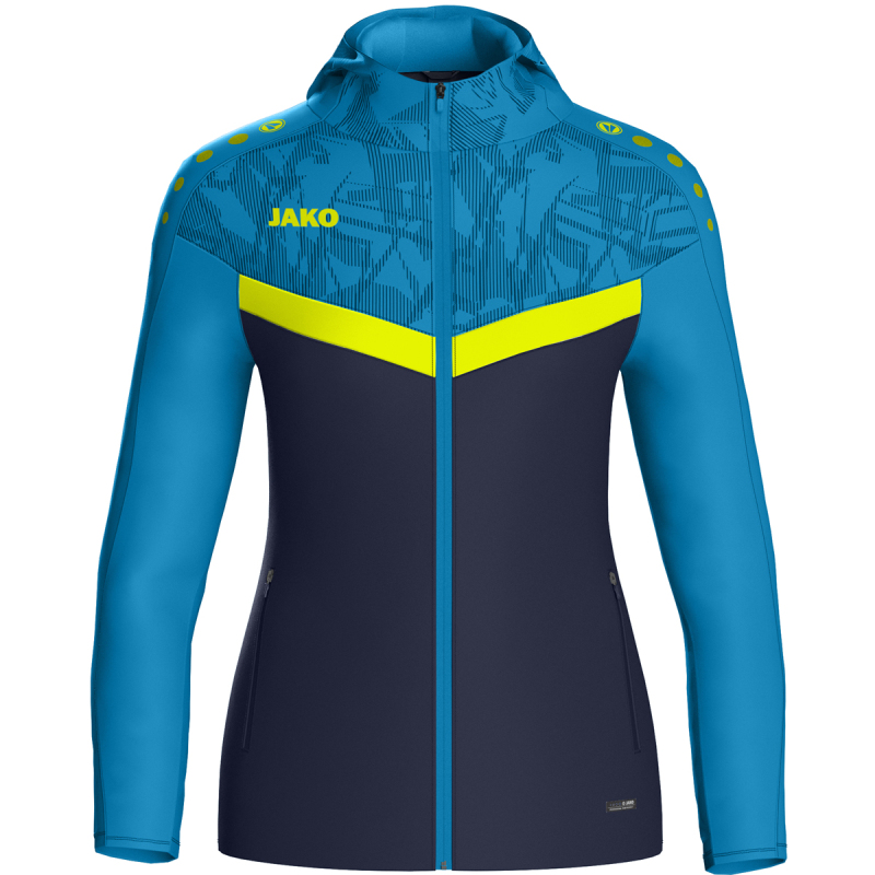 Jako Damen Kapuzenjacke Iconic  marine/JAKO blau/neongelb