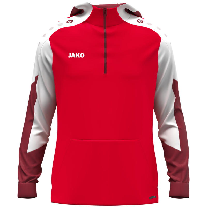 Jako Kinder Zip Hoodie Dynamic rot-weiß-dunkelrot