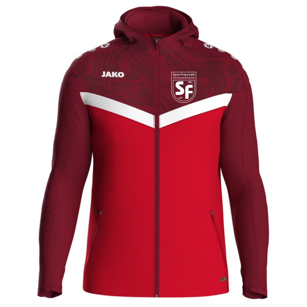 SF Schwaikheim Jako Damen Kapuzenjacke Iconic rot/weinrot