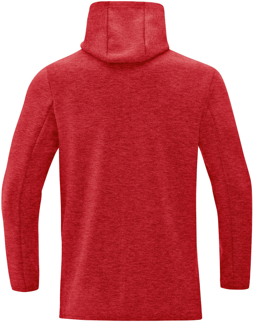 Jako Premium Basics Kapuzenjacke rot meliert