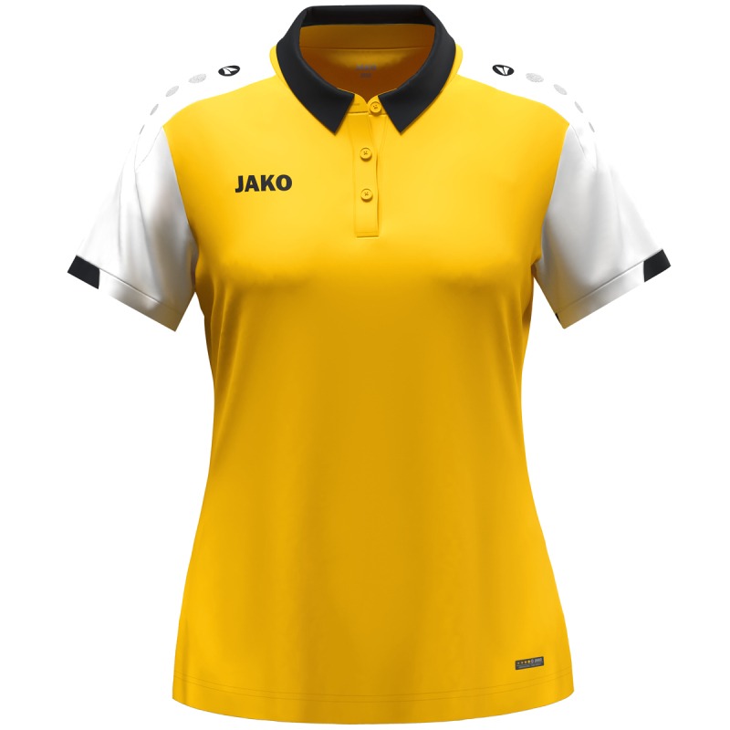 Jako Damen Polo Dynamic Damen gelb-weiß-schwarz