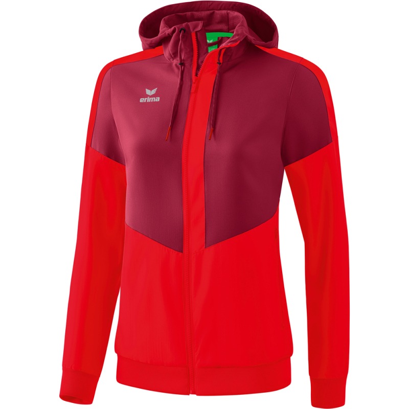 Erima Damen Tracktop Jacke mit Kapuze Squad rot