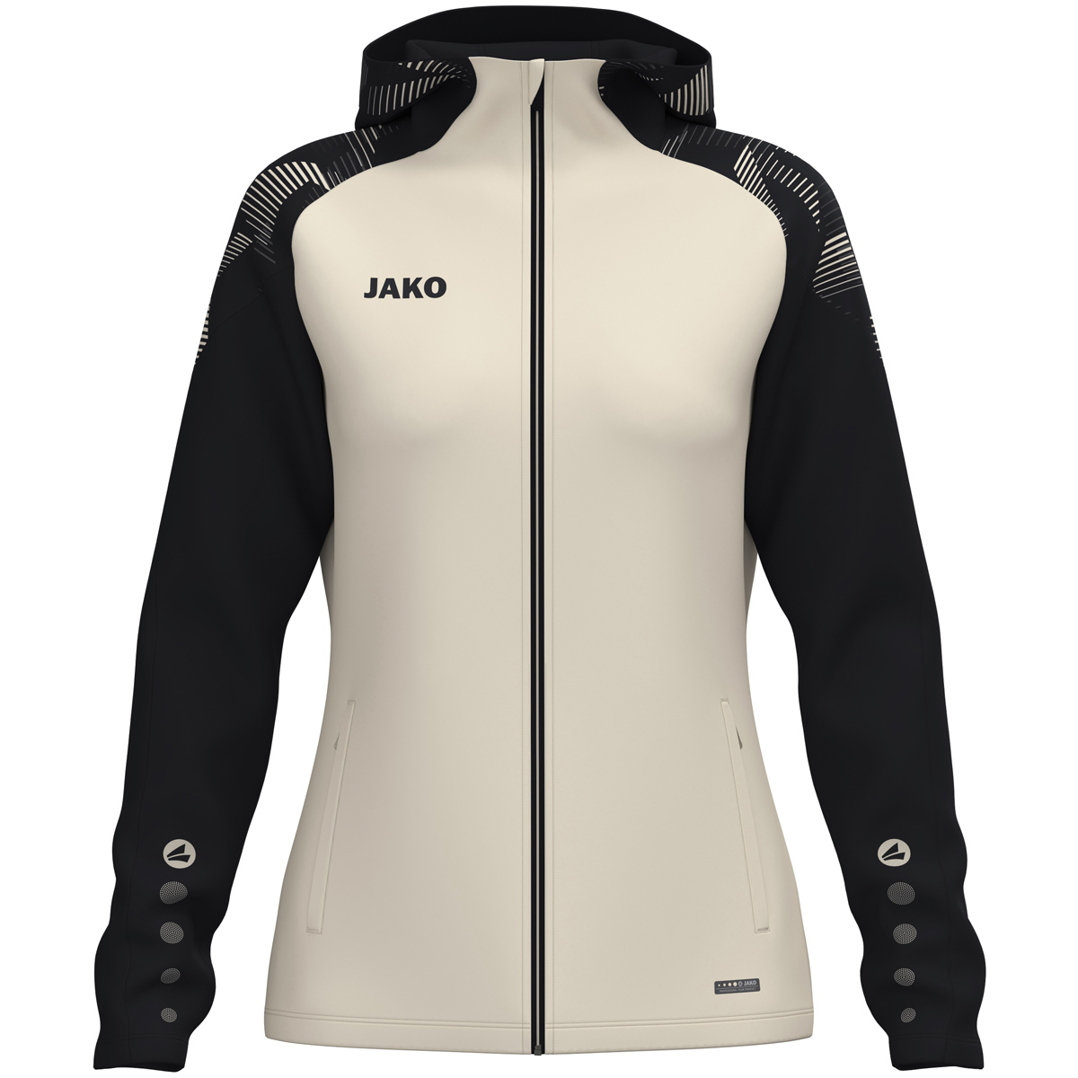 Jako Kapuzenjacke Sonic Damen off white/schwarz