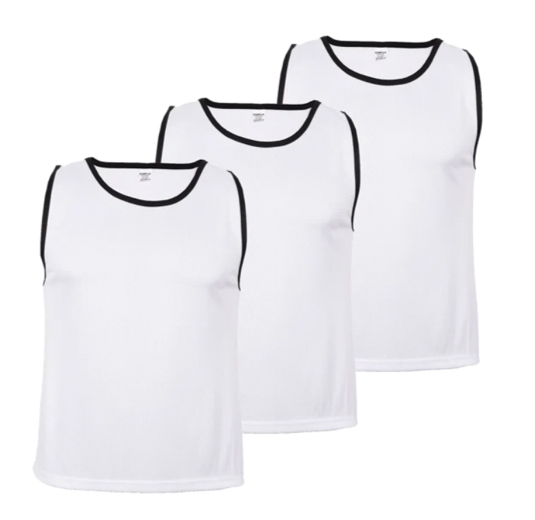Cawila Trainingsleibchen BIB Kennzeichnungshemden | 3er Set weiß