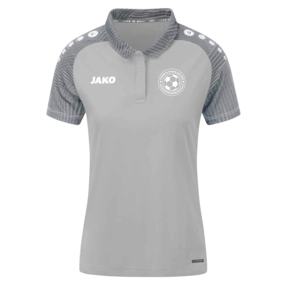 JSG Lembeck Rhade Deuten Performance Damen Polo Shirt grau-weiß