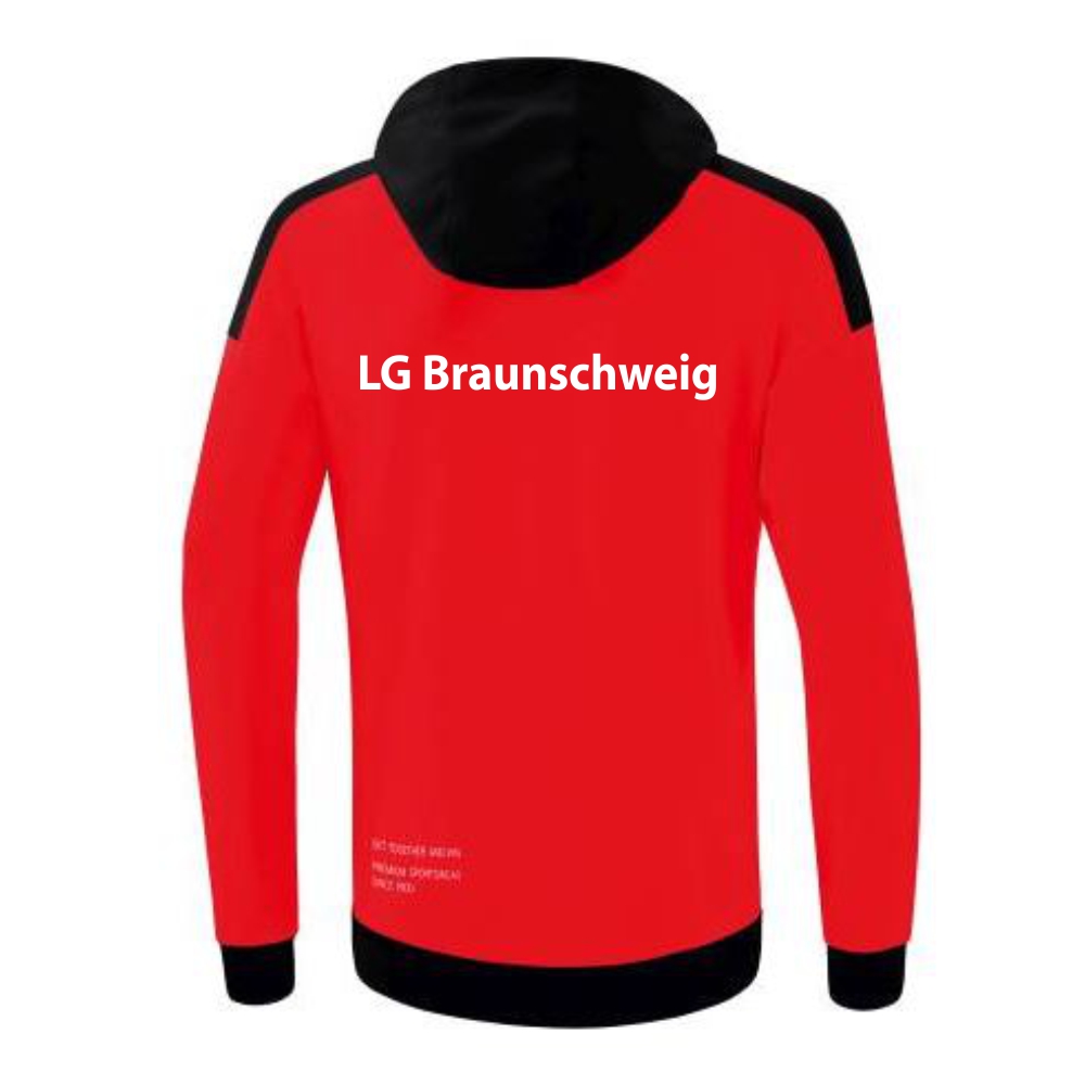 LG Braunschweig Erima Kinder Change Kapuzensweatshirt rot-schwarz-weiß