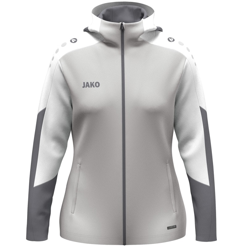 Jako Damen Kapuzenjacke Dynamic Damen hellgrau-weiß-grau