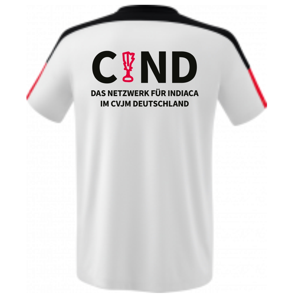 CVJM CIND Erima Change Damen T-Shirt weiß-schwarz-rot-gelb