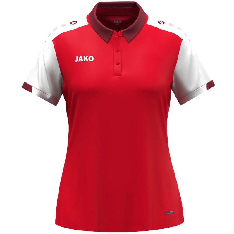 Jako Damen Polo Dynamic Damen rot-weiß-dunkelrot