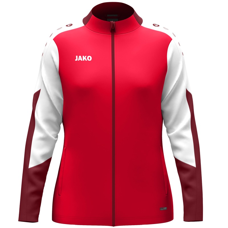 Jako Damen Polyesterjacke Dynamic Damen rot-weiß-dunkelrot
