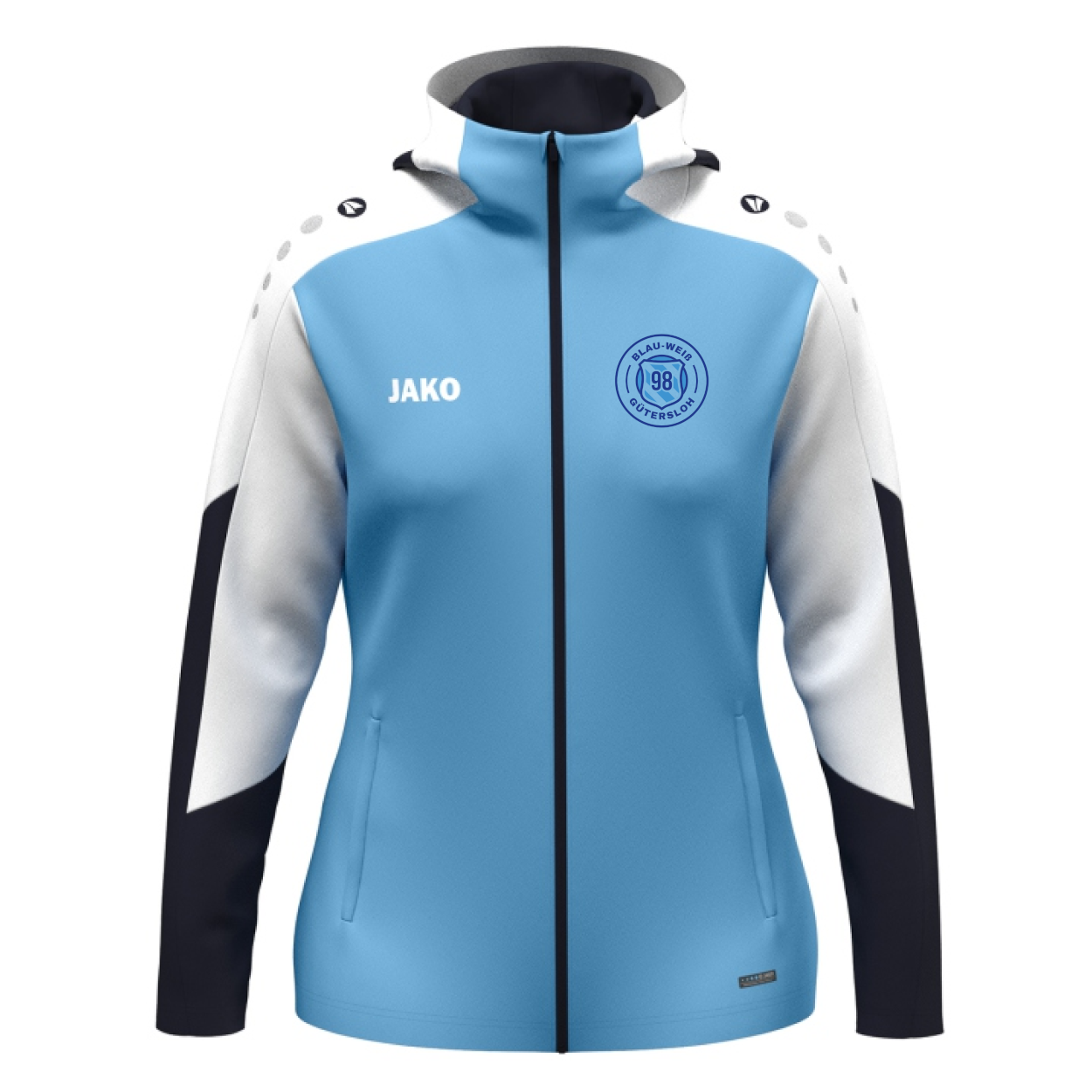 Blau-Weiß 98 Gütersloh Damen Kapuzenjacke Dynamic hellblau-weiß