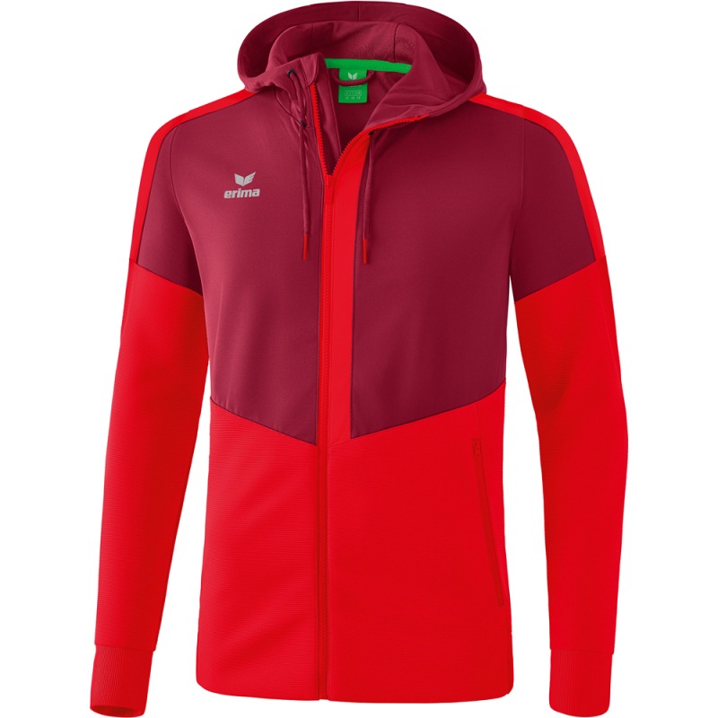 Erima Herren Trainingsjacke mit Kapuze Squad rot