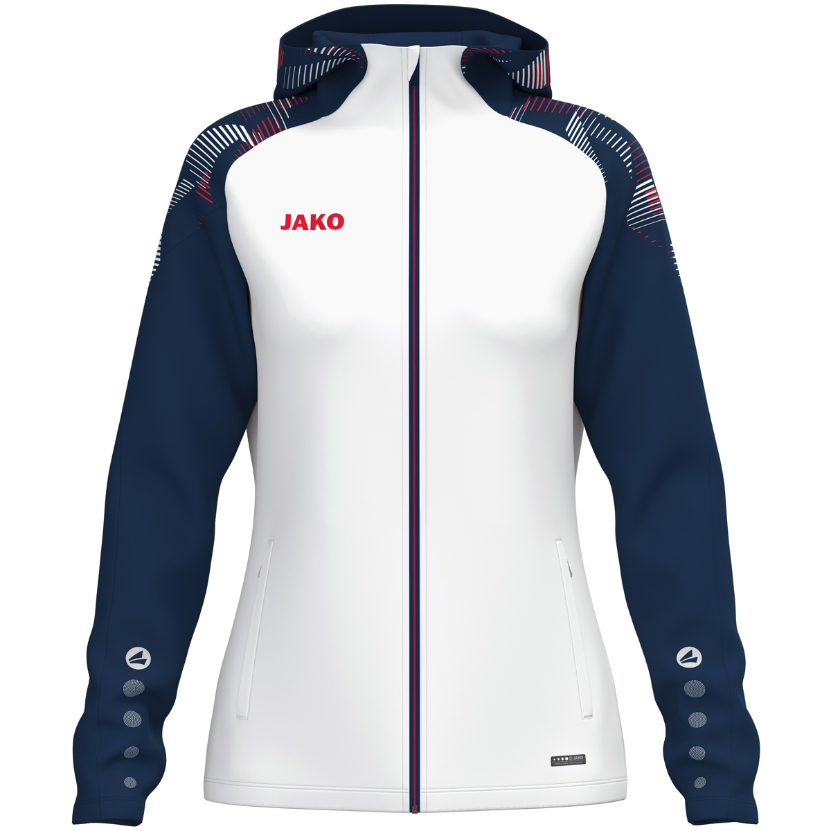 Jako Kapuzenjacke Sonic Damen weiß/marine/rot