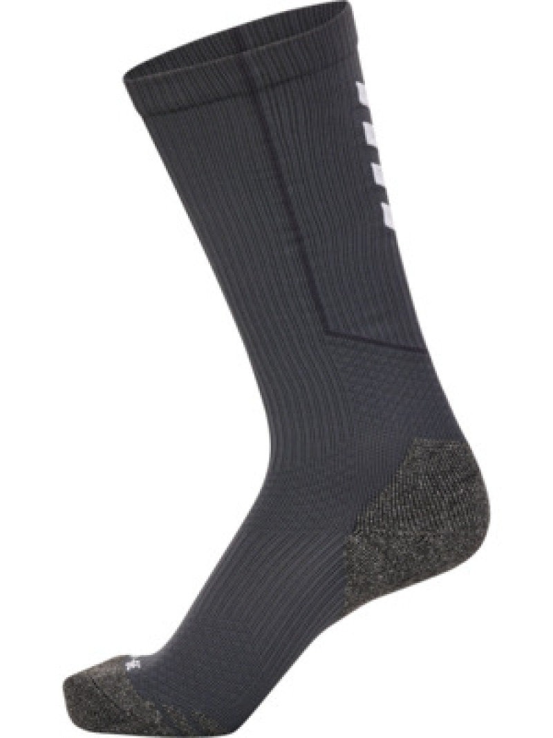 Hummel hmlPRO TRAINING SOCKS HIGH asphalt/white