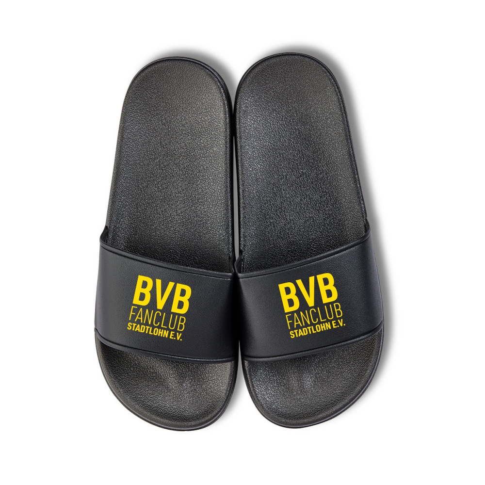 BVB Fanclub Stadtlohn Badelatsche schwarz