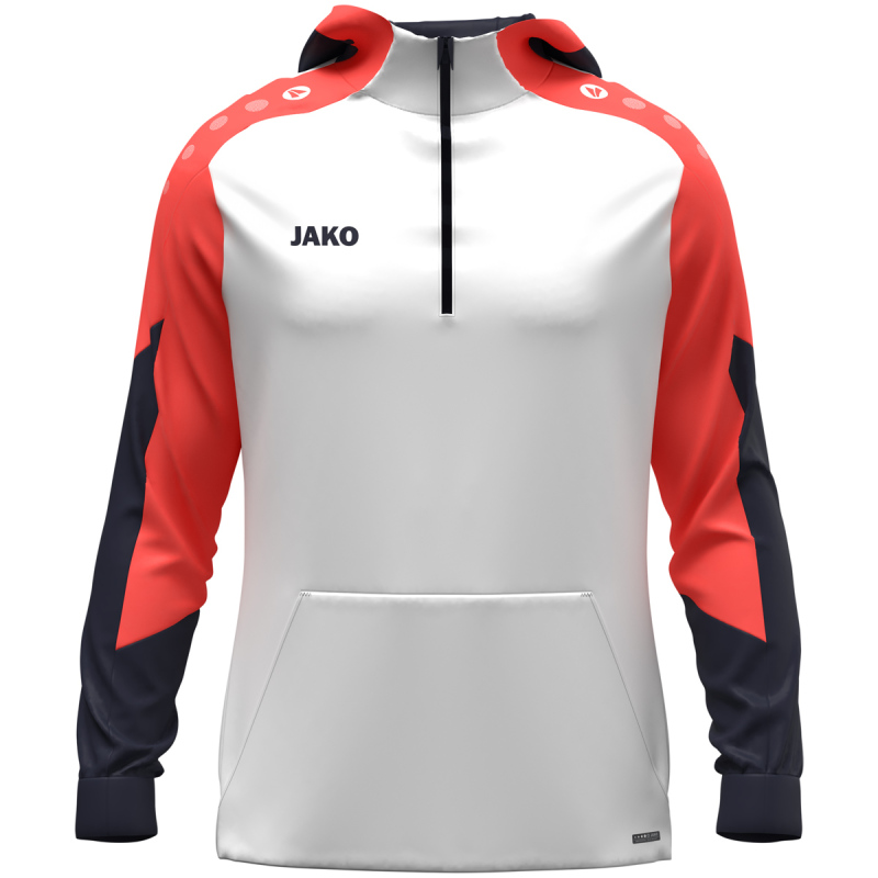 Jako Kinder Zip Hoodie Dynamic weiß-coral-marine
