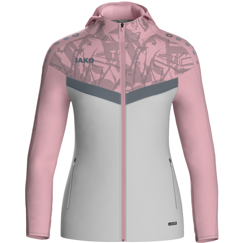 Jako Damen Kapuzenjacke Iconic  soft grey/dusky pink/anthra light