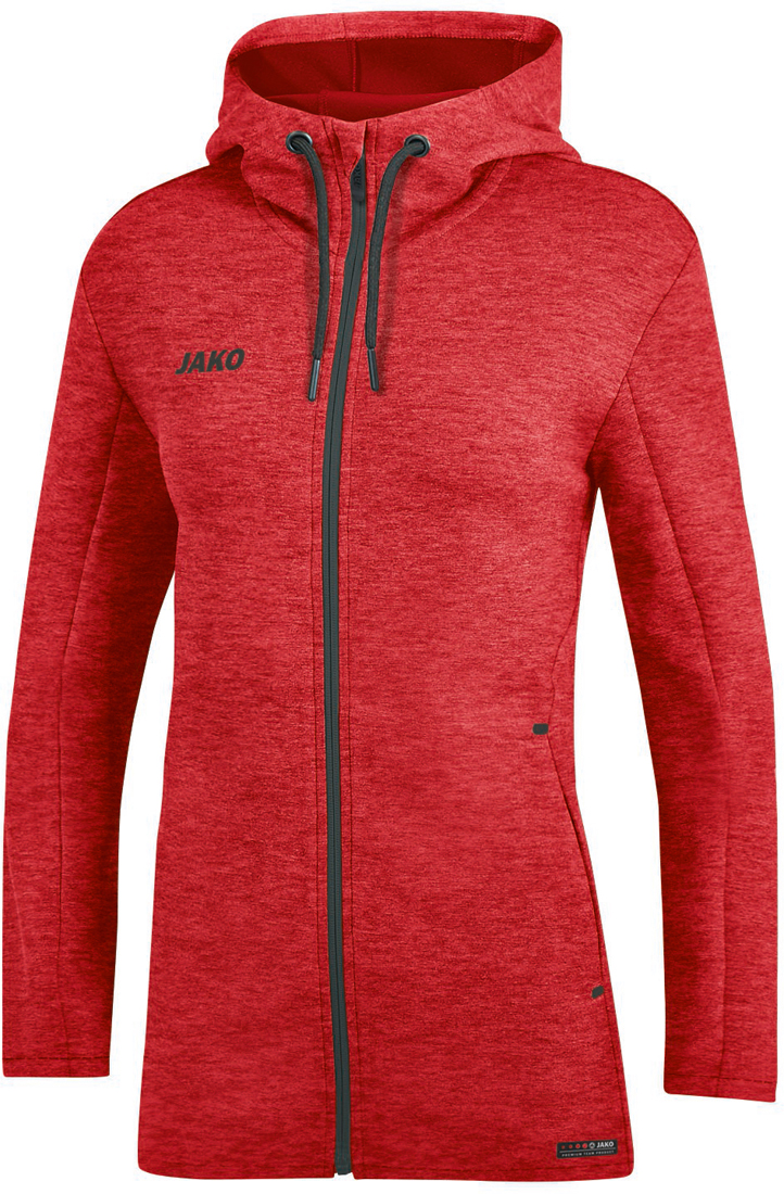 Jako Premium Basics Kapuzenjacke rot meliert