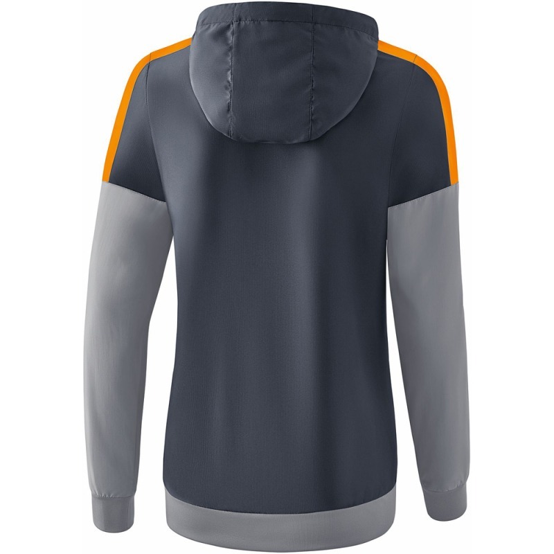 Erima Damen Tracktop Jacke mit Kapuze Squad grau-orange