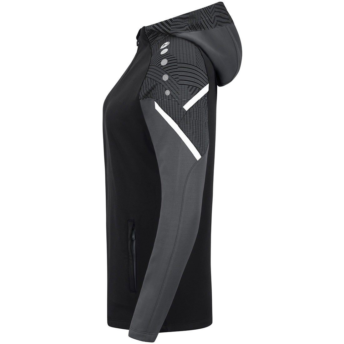 Jako Damen Kapuzenjacke Performance schwarz-grau