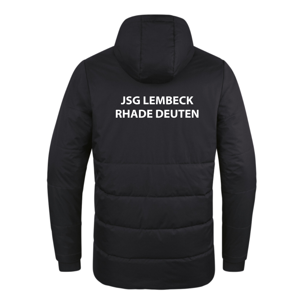 JSG Lembeck Rhade Deuten Kinder Coachjacke Team mit Kapuze schwarz-weiß