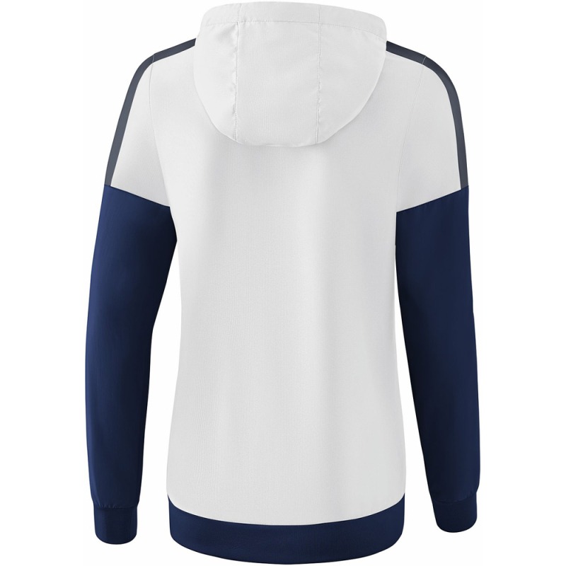 Erima Damen Tracktop Jacke mit Kapuze Squad weiß-blau-grau