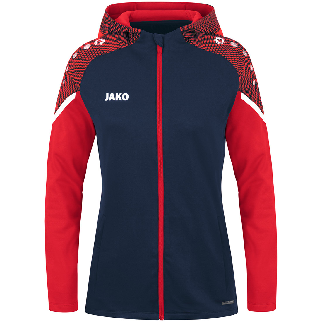 Jako Damen Kapuzenjacke Performance blau-rot
